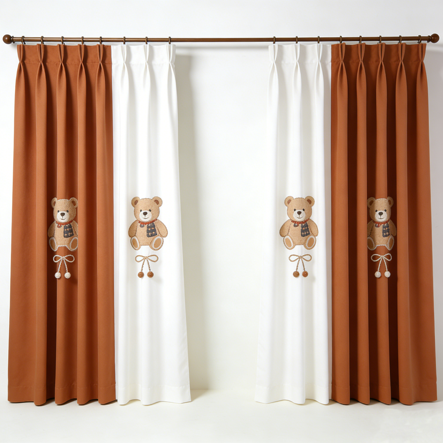Brown Teddy Bear Curtains
