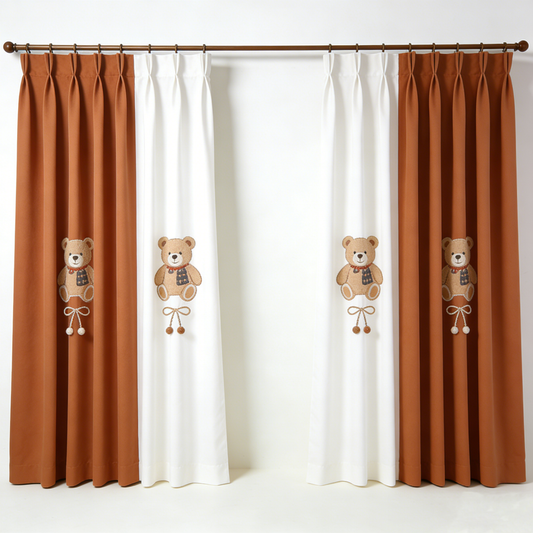 Brown Teddy Bear Curtains