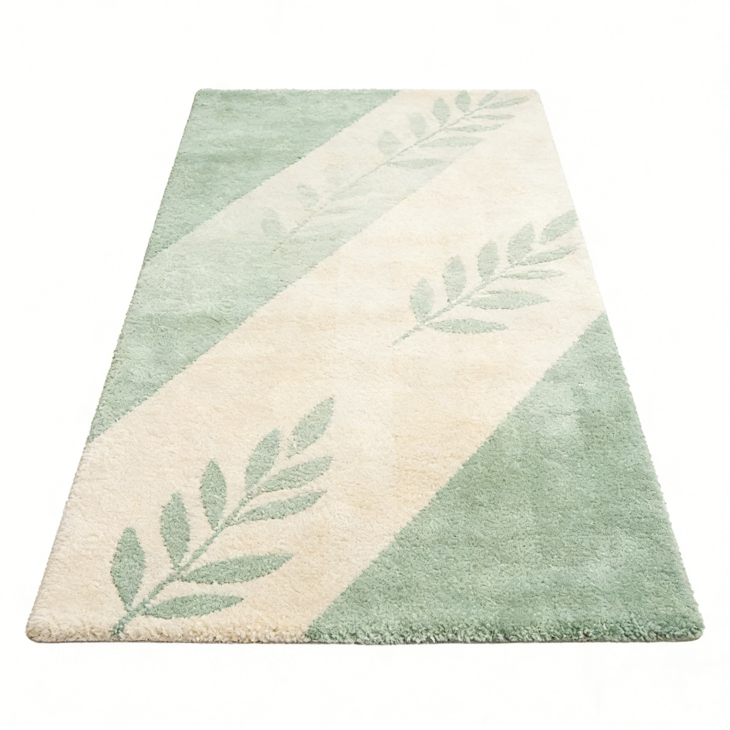 Diagonal Leaf Plant Rug
