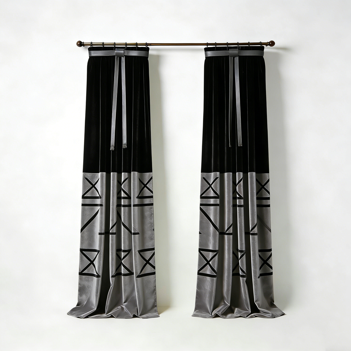 Black & Grey Geometric Curtains