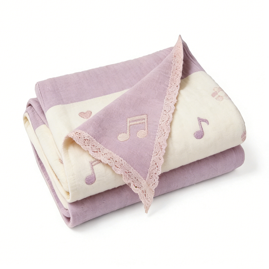 Lavender Music Note Towel