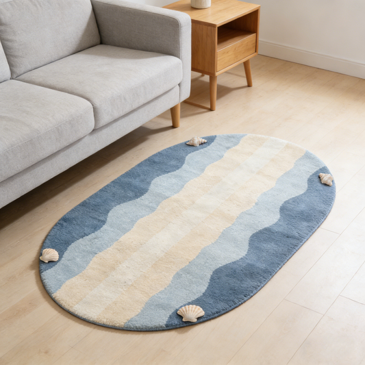 Beach Shell Oval Rug