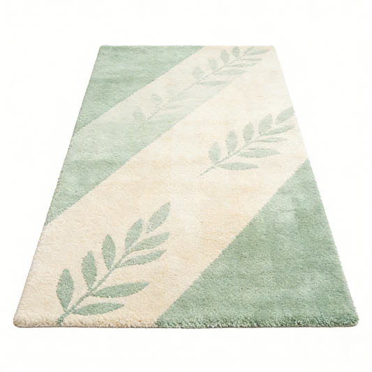 Diagonal Leaf Plant Rug