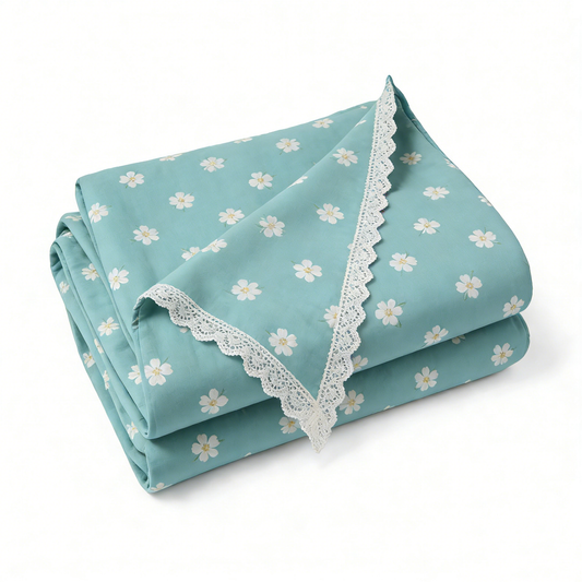 Teal Daisy Lace Sofa Towel