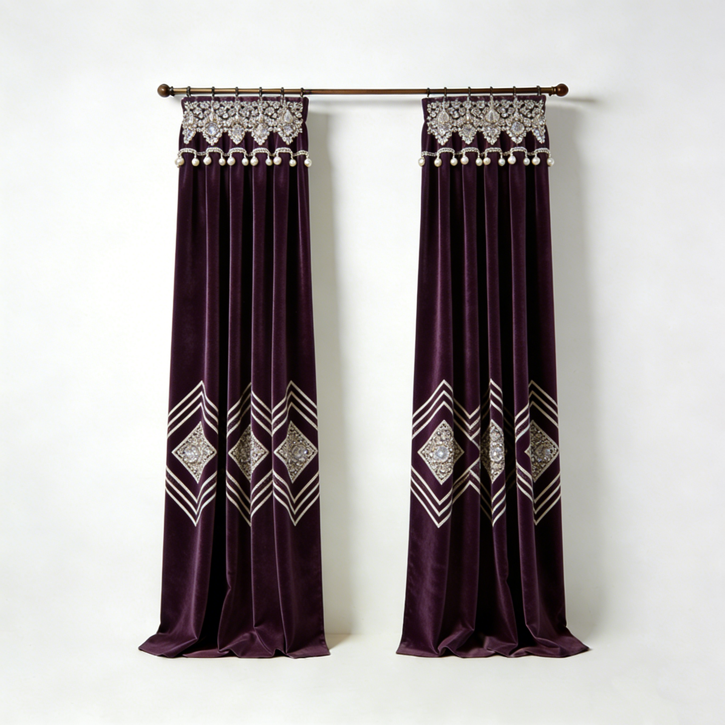 Purple Velvet Diamond Curtains