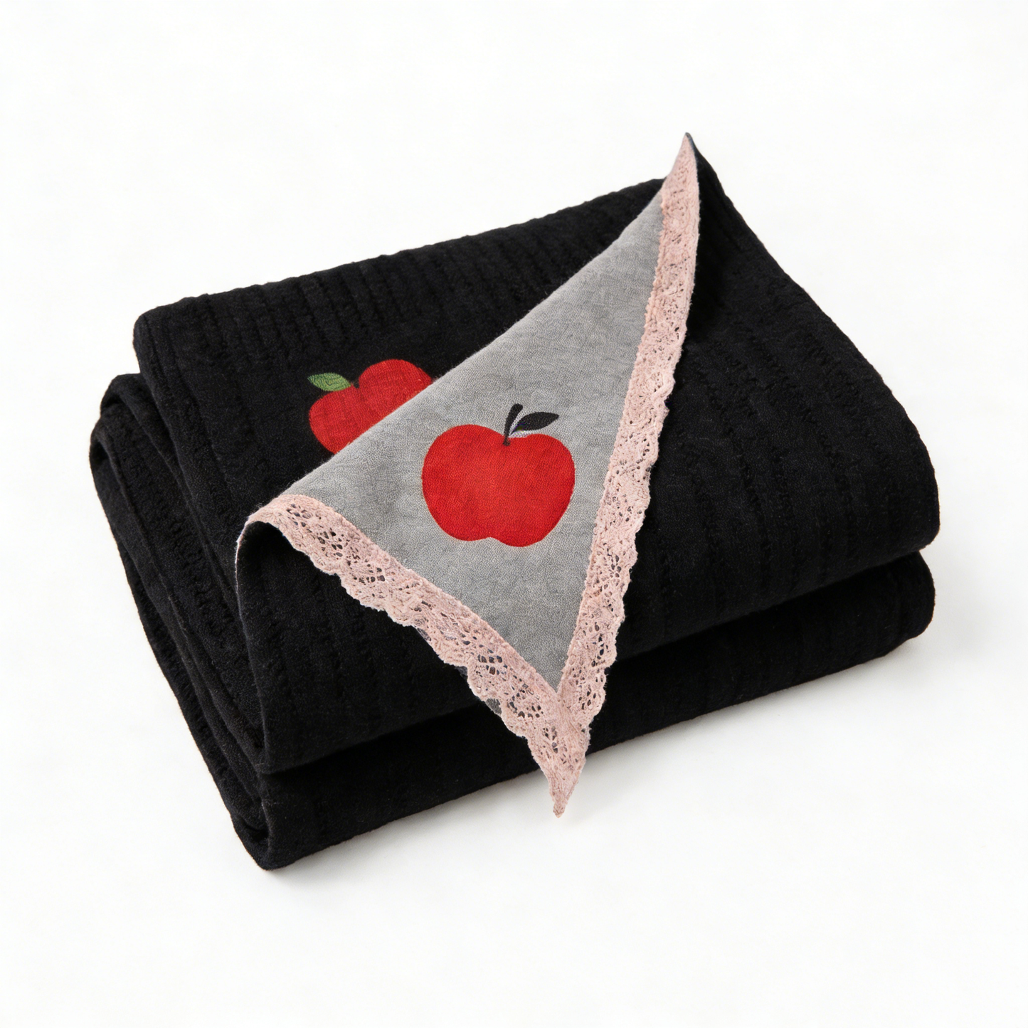 Black Apple Lace Accent Towel