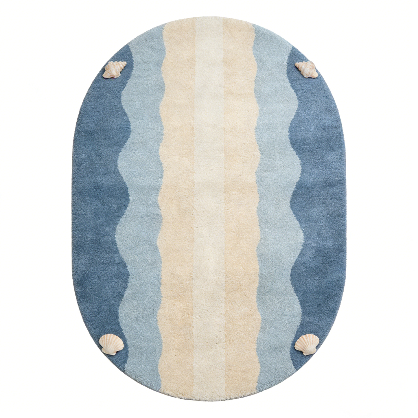 Beach Shell Oval Rug